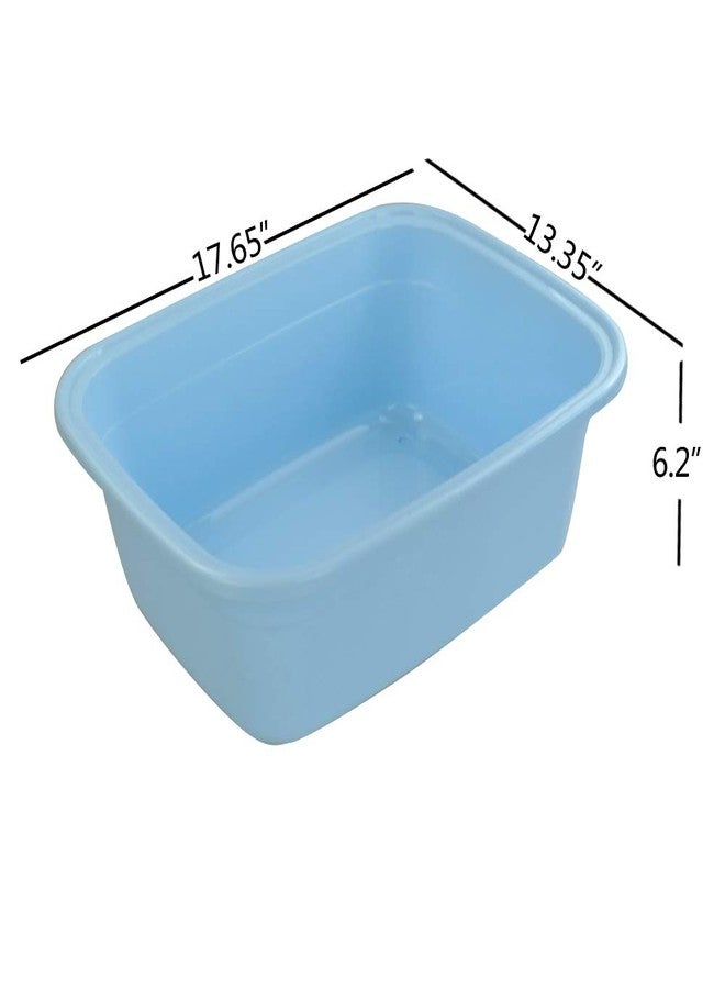 Eagrye 3-Pack 16 Quart Large Plastic Wash Basin, Rectangle Dish Pan, Blue - Image 2